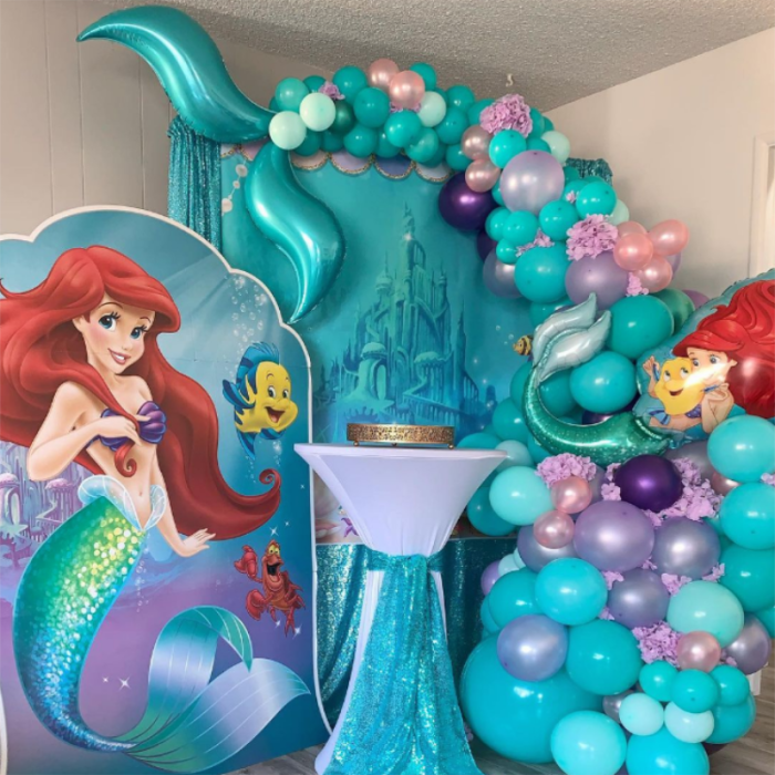101pcs Mermaid Theme Party Ariel Balloon Garland Arch Kit Lake Blue Latex Balloon Girl s Birthday - Ariel Doll