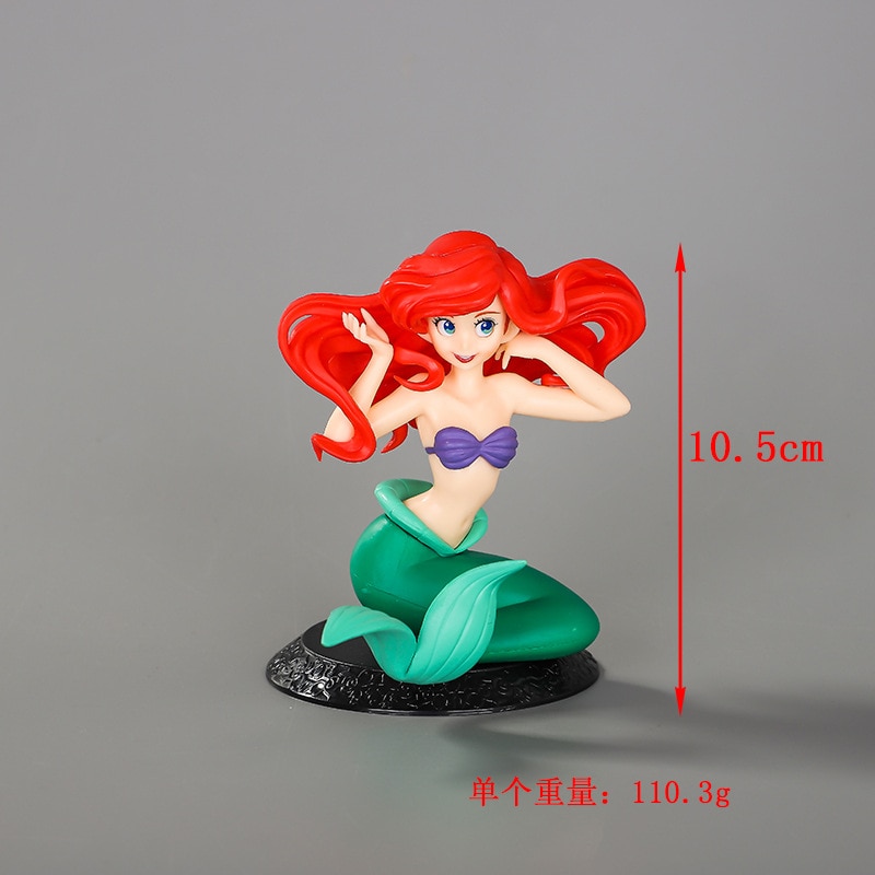 10cm Anime Disney Princess The Little Mermaid Ariel PVC Action Figures Model Car Cake Decorations Dolls 1 - Ariel Doll