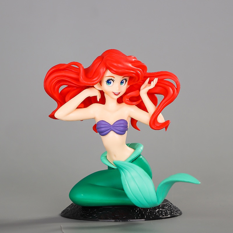 10cm Anime Disney Princess The Little Mermaid Ariel PVC Action Figures Model Car Cake Decorations Dolls 3 - Ariel Doll