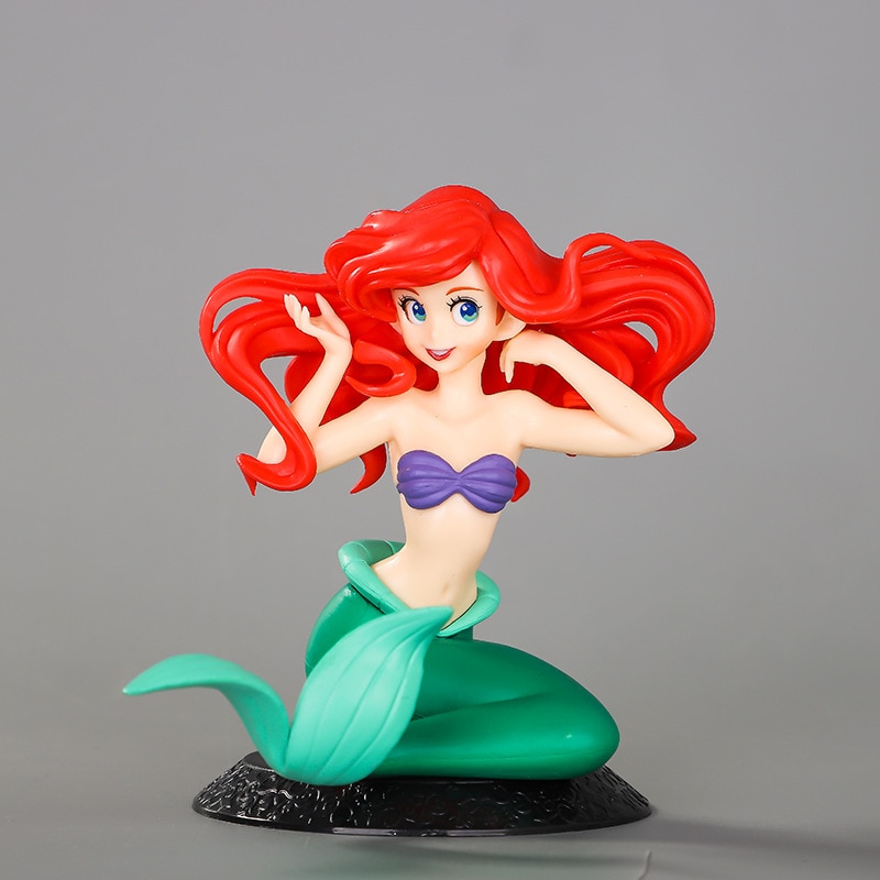 10cm Anime Disney Princess The Little Mermaid Ariel PVC Action Figures Model Car Cake Decorations Dolls - Ariel Doll