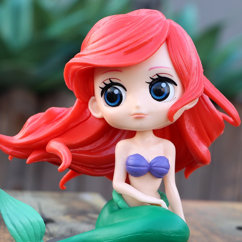 10cm Disney Q Posket Princess Ariel Little Mermaid Pvc Action Figure Model Doll Toy Cake Decoration 2 - Ariel Doll