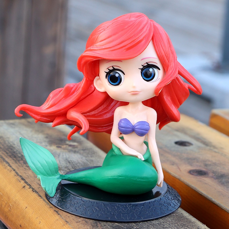 10cm Disney Q Posket Princess Ariel Little Mermaid Pvc Action Figure Model Doll Toy Cake Decoration - Ariel Doll