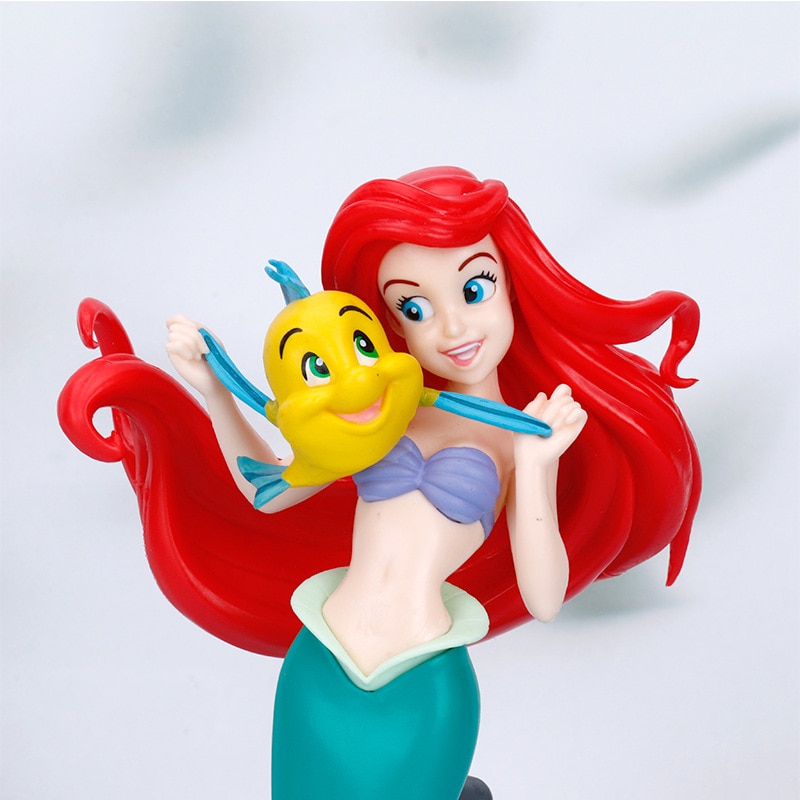 22cm Anime Disney Princess Mermaid Ariel PVC Action Figures Model Car Cake Decorations Dolls Toys Kids 1 - Ariel Doll