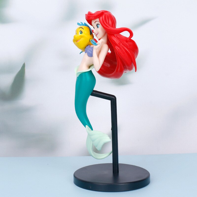 22cm Anime Disney Princess Mermaid Ariel PVC Action Figures Model Car Cake Decorations Dolls Toys Kids 3 - Ariel Doll