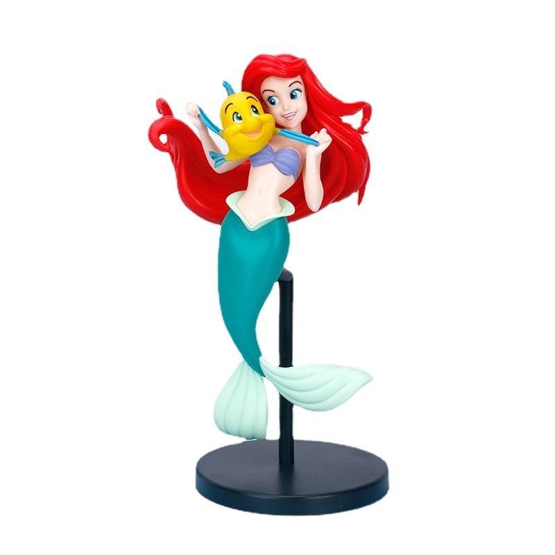 22cm Anime Disney Princess Mermaid Ariel PVC Action Figures Model Car Cake Decorations Dolls Toys Kids 5 - Ariel Doll