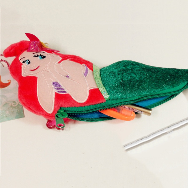 Cute Disney Cartoon The Little Mermaid Ariel Plush Toys Dolls Pencil Case Coin Purse Storage Bag 2 - Ariel Doll