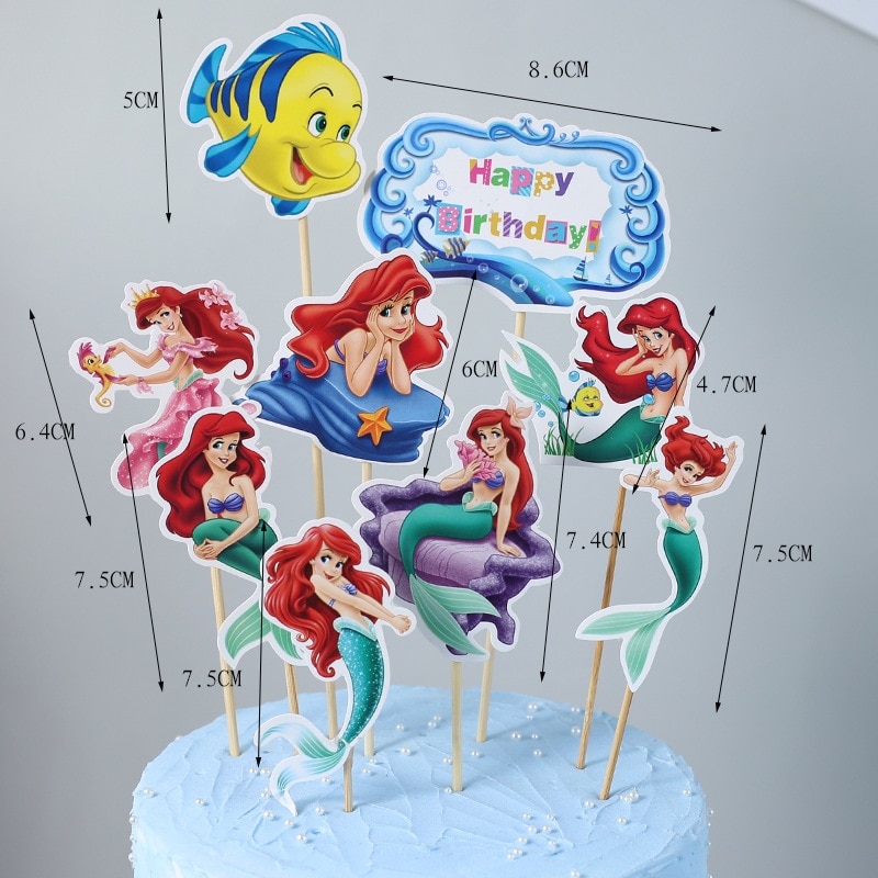 Disney Little Mermaid Ariel Birthday Party Cake Decorations Paper Caketopper Plastic Topper For Girls Baby Shower 2 - Ariel Doll