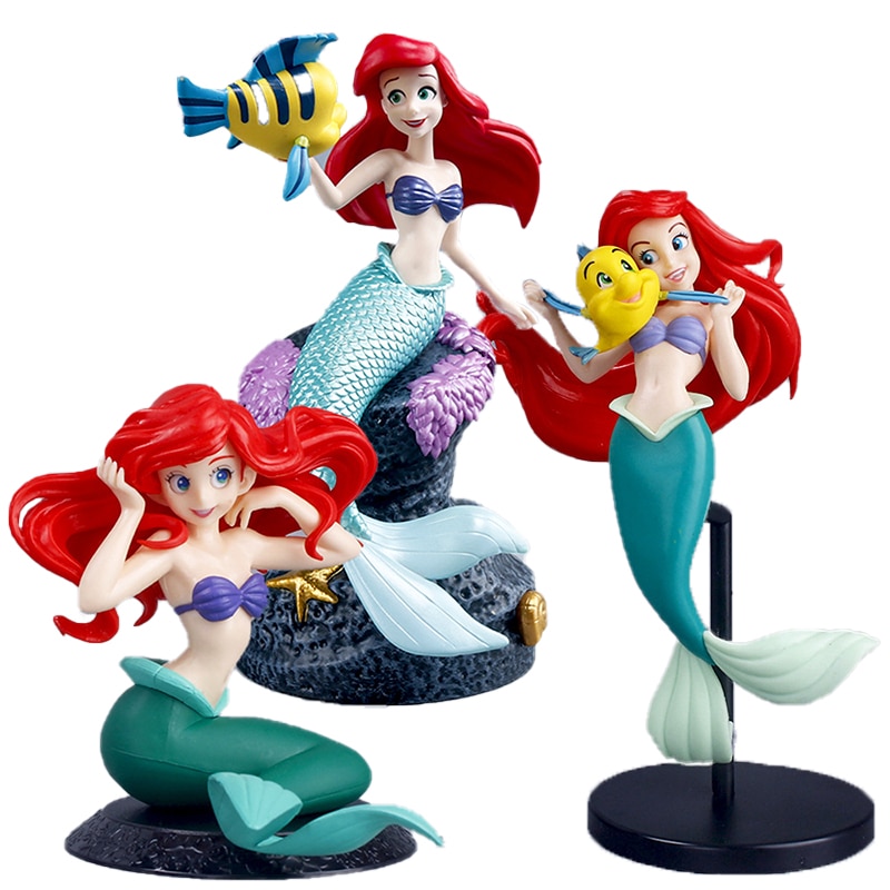 Disney Mermaid Ariel Figure Model Beauty Fish Princess Anime Collection Model Toy PVC Action Figure Car - Ariel Doll