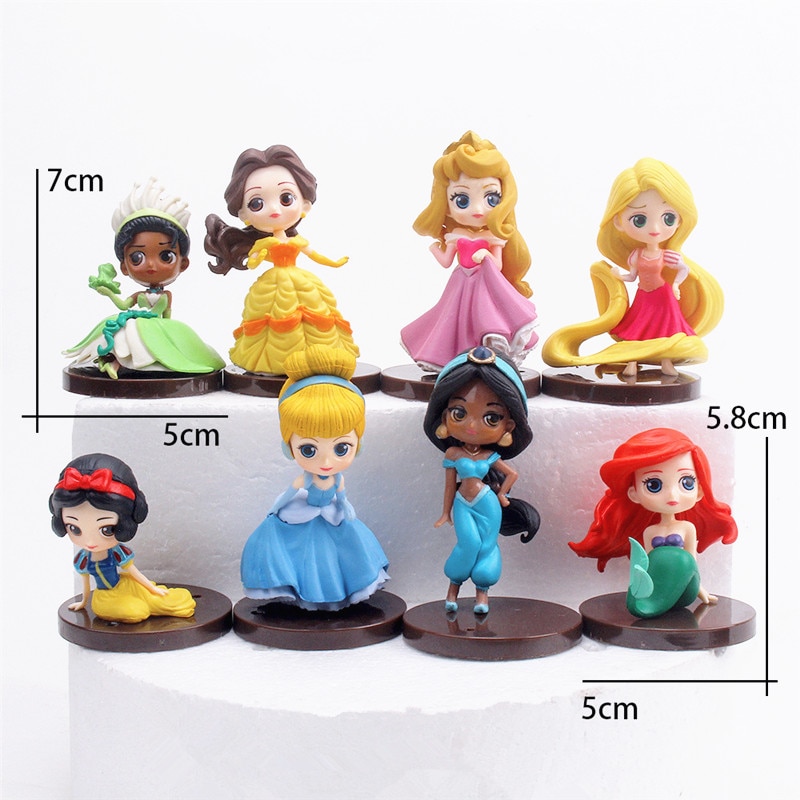 Disney New princesses Q Posket action figure Toys Dolls Jasmine Mermaid Ariel Cinderella Rapunzel PVC model 1 - Ariel Doll