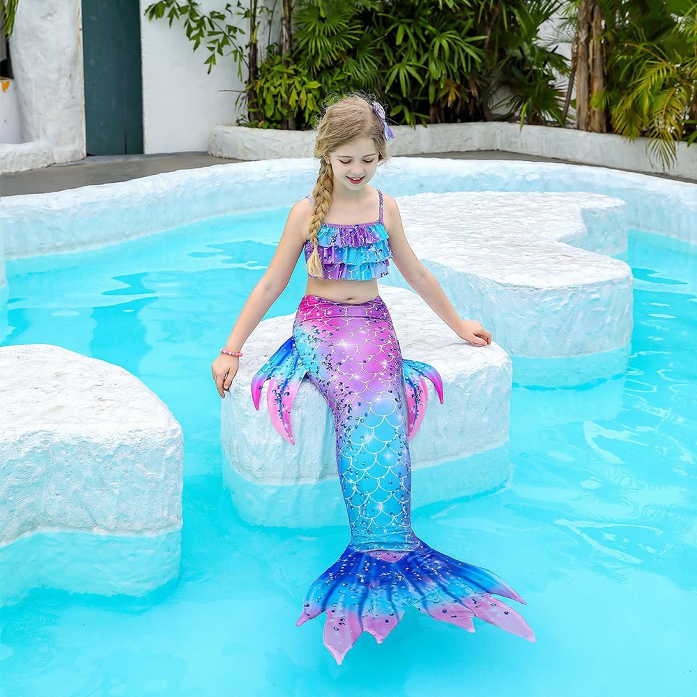Fancy Mermaid Costumes Mermaid Tails Dress for Kids Girls Cosplay Costume Mermaid Swimsuit Bikini Birthday Gift 1 - Ariel Doll