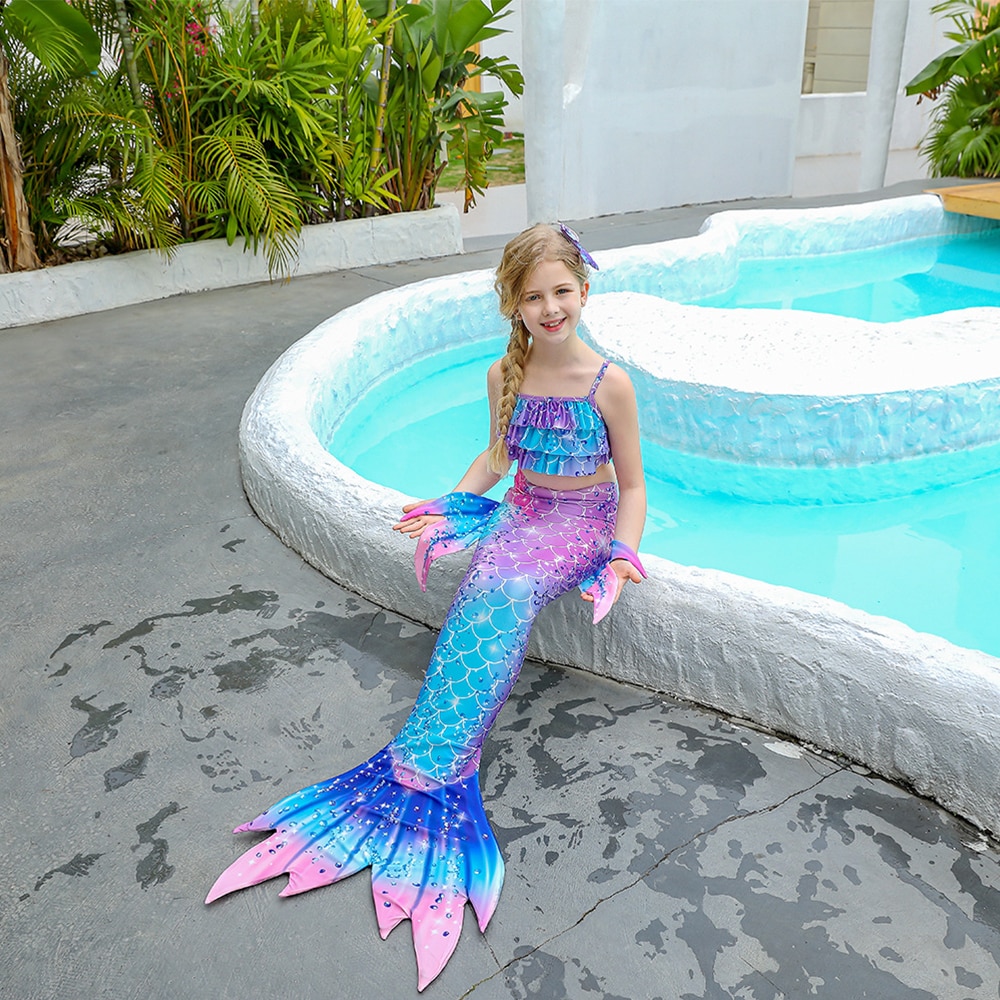 Fancy Mermaid Costumes Mermaid Tails Dress for Kids Girls Cosplay Costume Mermaid Swimsuit Bikini Birthday Gift 2 - Ariel Doll