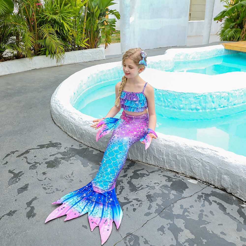 Fancy Mermaid Costumes Mermaid Tails Dress for Kids Girls Cosplay Costume Mermaid Swimsuit Bikini Birthday Gift 3 - Ariel Doll