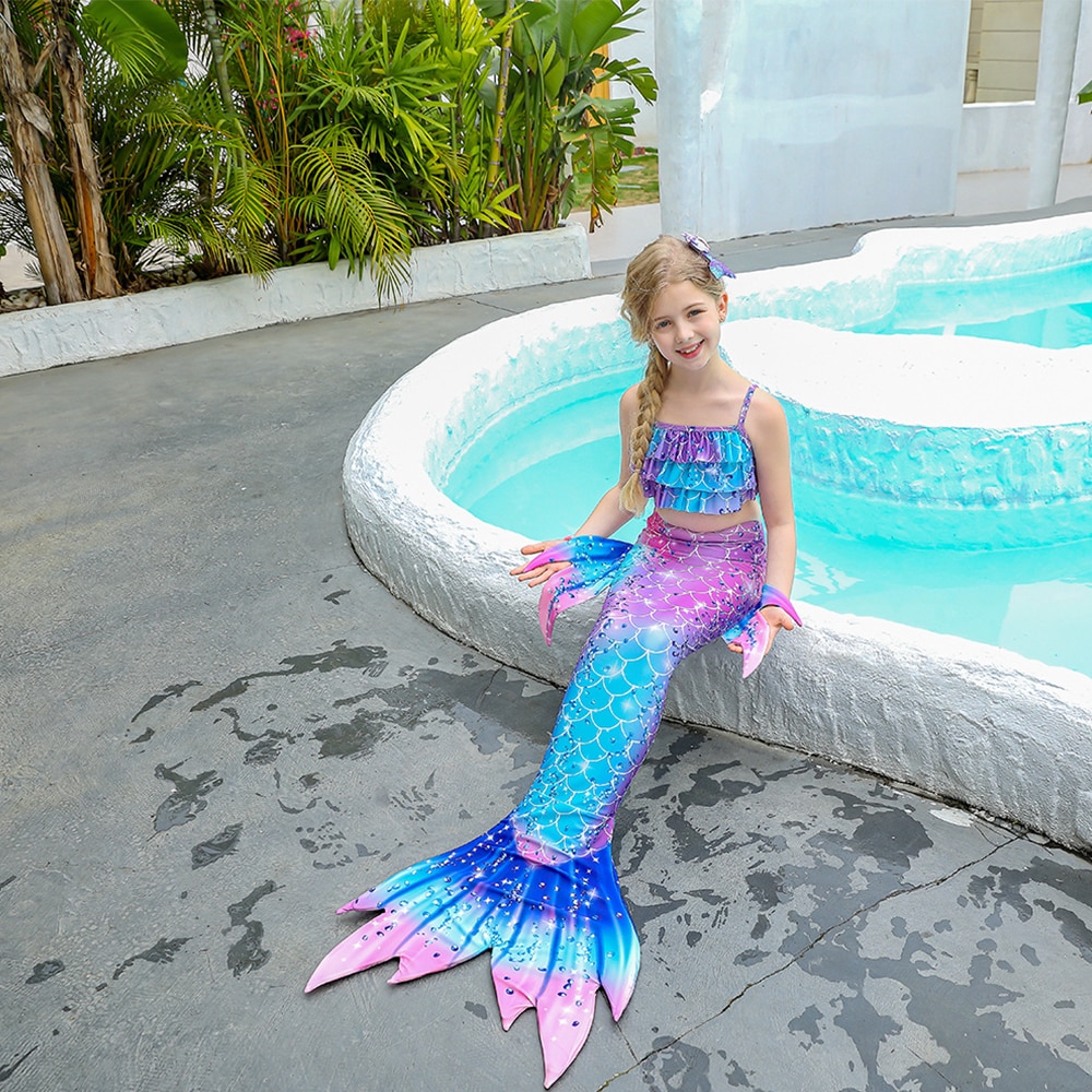 Fancy Mermaid Costumes Mermaid Tails Dress for Kids Girls Cosplay Costume Mermaid Swimsuit Bikini Birthday Gift 4 - Ariel Doll