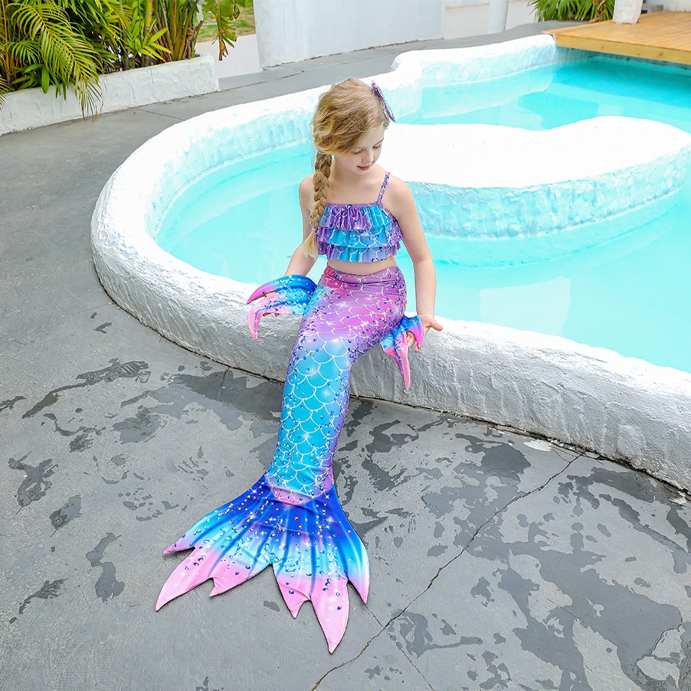 Fancy Mermaid Costumes Mermaid Tails Dress for Kids Girls Cosplay Costume Mermaid Swimsuit Bikini Birthday Gift 5 - Ariel Doll