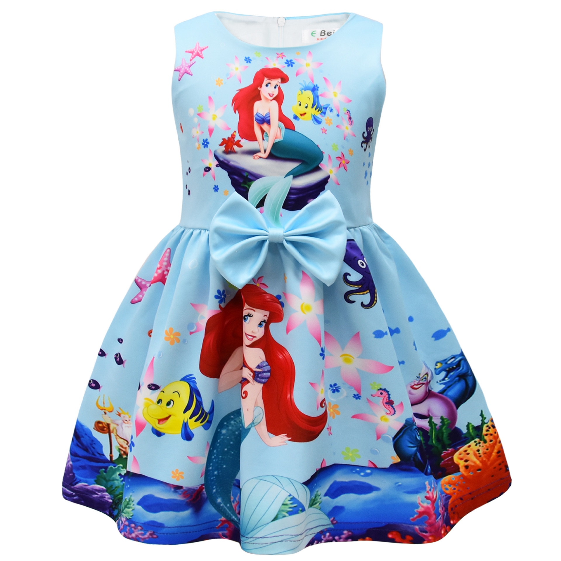 Girls Mermaid Princess Dress Kids Baby Girl Cartoons Casual Ariel Dresses Children Clothes 2 10 Years - Ariel Doll