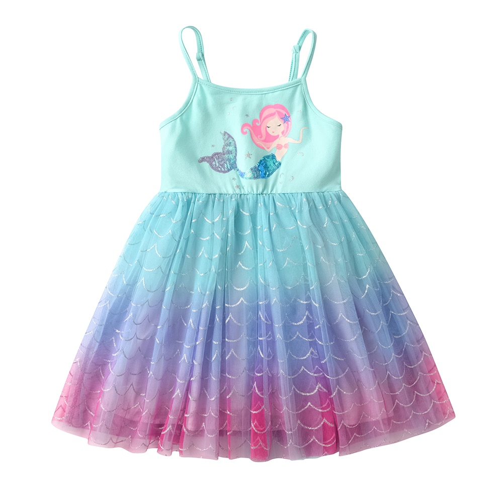 VIKITA 2023 Summer Girls Dresses New Mermaid Kids Dress For Girls Sequined Children Birthday Party Vestidos 1 - Ariel Doll